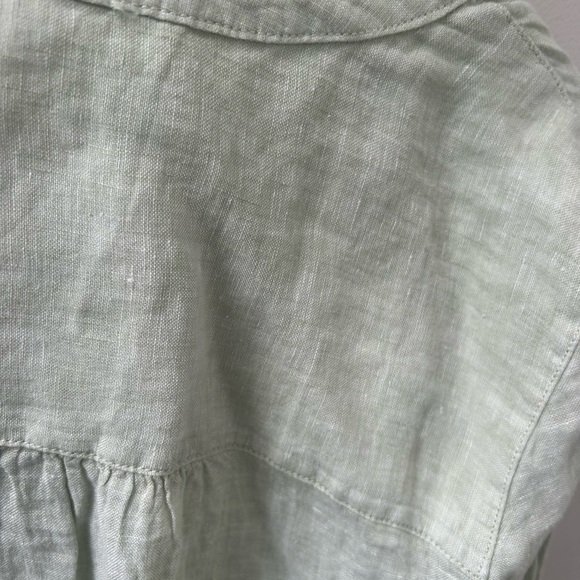 Women's large light green Sigrid Olsen 100:/: linen tunic button down shirt - Picture 13 of 13